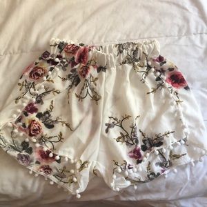 Floral high waist shorts